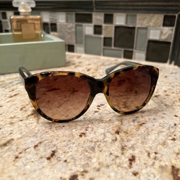 COACH Audrey dark vintage tortoise and Tiffany Blue sunglasses - Picture 3 of 7
